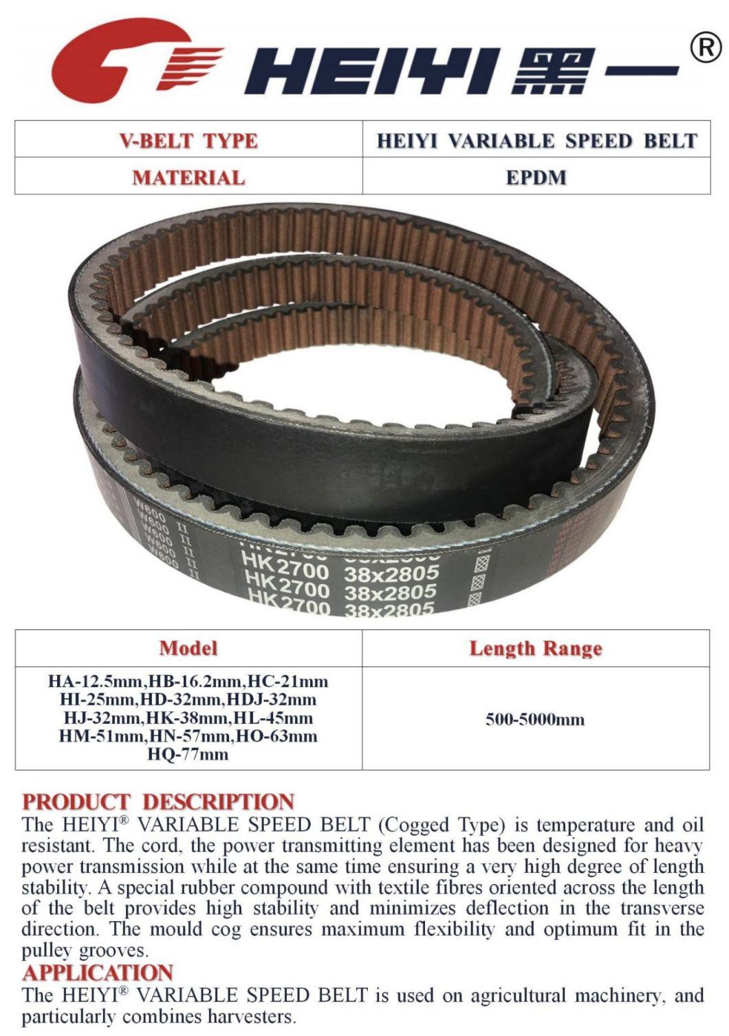 Flexible and Durable Raw Edge Plain V-Belt for High Power Transmission