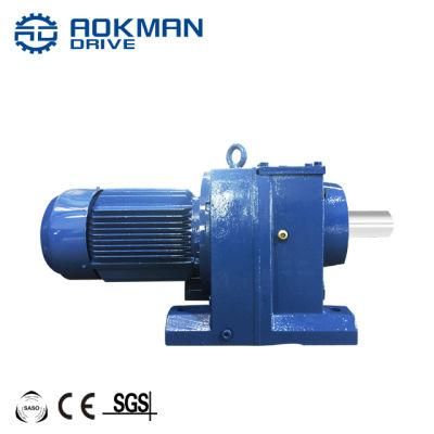 R Series Solid Shaft Input Helical Speed Gearbox Reducer in Line