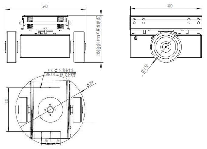 Smart Warehousing Agv Wheel Material Handling Equipment BLDC Motor Differential Drive Wheel for Agv Robot Chassis Automated Guided Vehicle (TZCS-100-30)