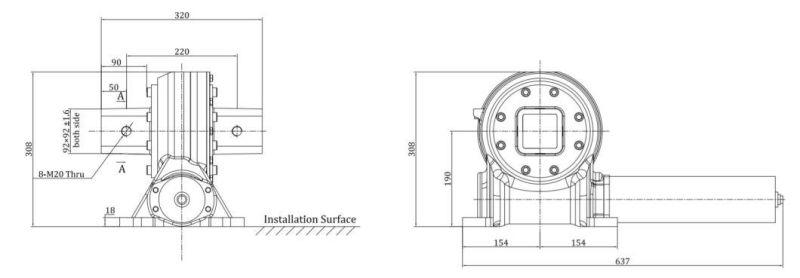 China High Quality Vh7 Vertical Slewing Drive Gear Motor for Single Axis Solar Tracker System