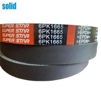 Ribbed Pk Rubber Transmission Belt EPDM 6pk1665 for Engine