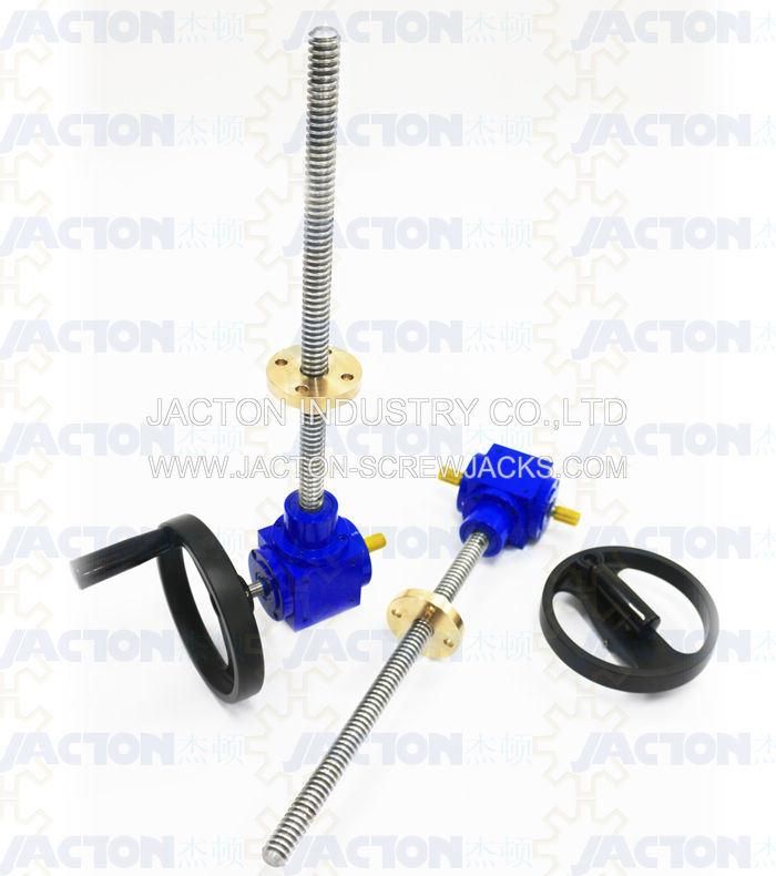 Custom Made Mini Bevel Driven Screw Jack, Screw Jack Worm Gear with Bevel Gear for Sale
