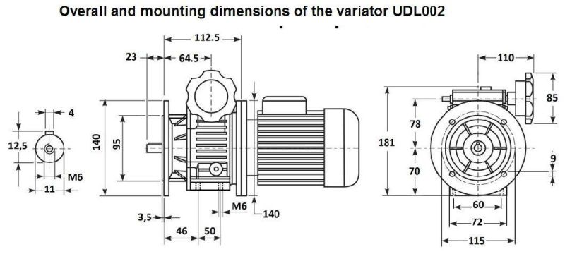 Udl Variable Speed Reducer Coaxial Stepless Variator Gearbox Udl002