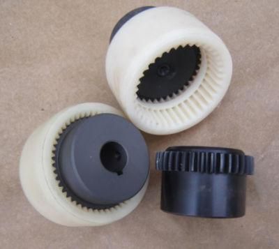 2 Section Curved Tooth Coupling Nl14 19 24 28 32 38 42 48 55 65 Nylon Sleeve Inner Gear Coupling