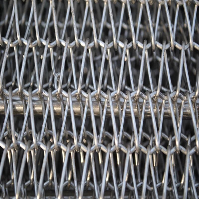 Food Processing Stainless Steel Wire Flat Chain Link Mesh Conveyor Belt