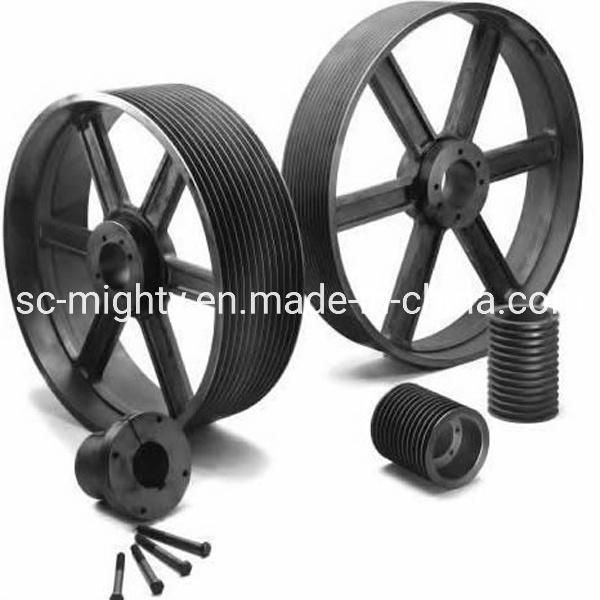 Chinese Brand Mighty Cast Iron or Steel or Aluminum 6 Inch Multi V Slot Groove V-Belt Pulley Wheel for Sliding Gate