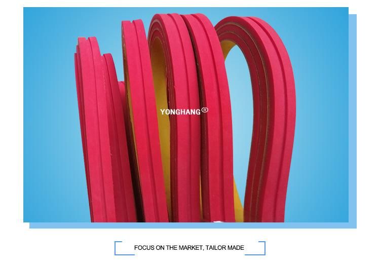 Red Rubber Slotted Lens Conveyor Transmission Belt
