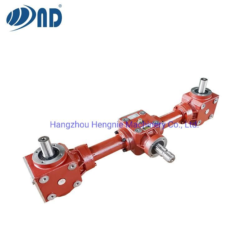 ND Brand Agricultural Three Conjoined Gearbox Agriculture Gear Box Pto for Rotary Tiller Harvester Mixer Bundle Forage Power Harrow Machine
