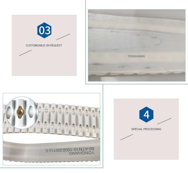 Atn10 Polyurethane Flex Timing Belts Customized Precisely