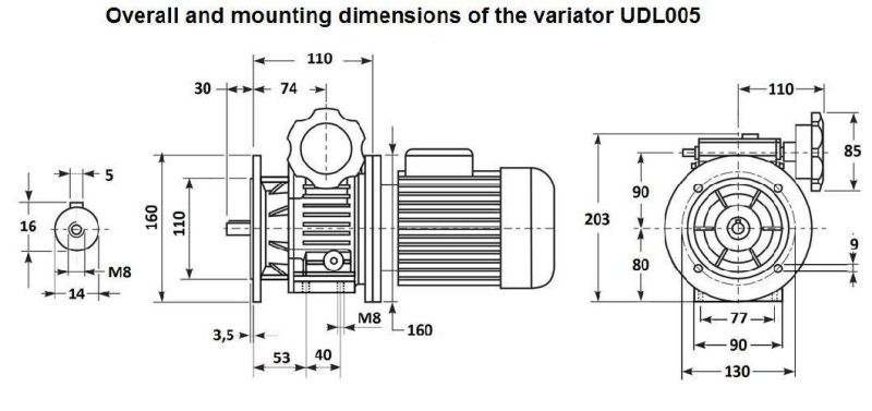 Ce Approved Udl005 Udl Coaxial Stepless Reducer Variator Gearbox