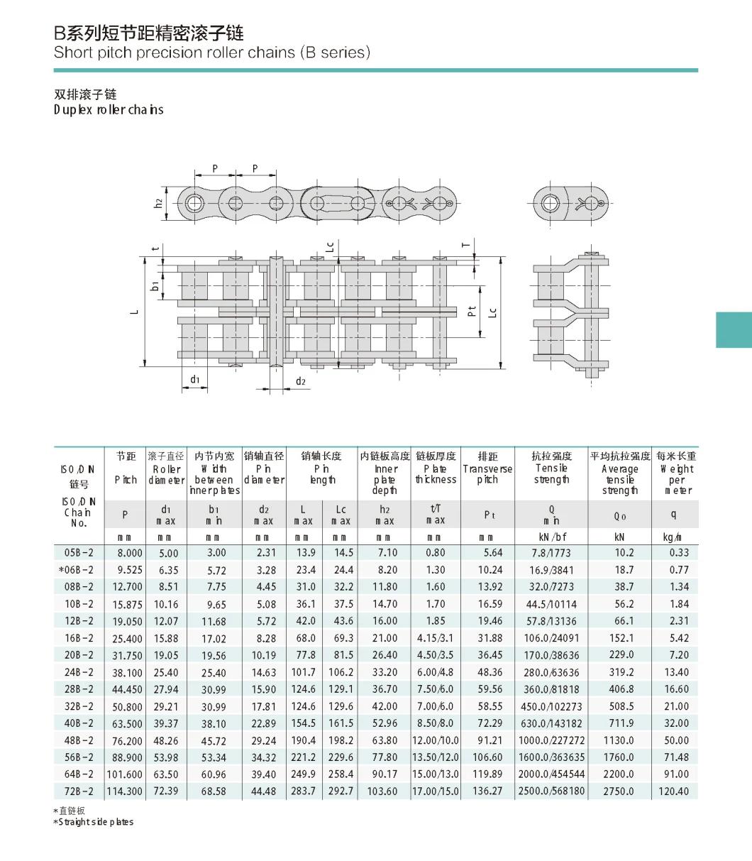 200, 160, 80, 60, 50 Hollow Pin Chain with Shot Peening Treatment