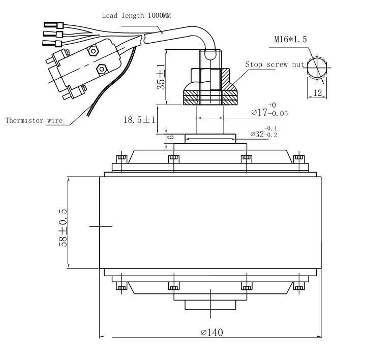 18A Single Hub Motor 300W 48V Single Wheel with Servo Motor (TZDL-300-500)