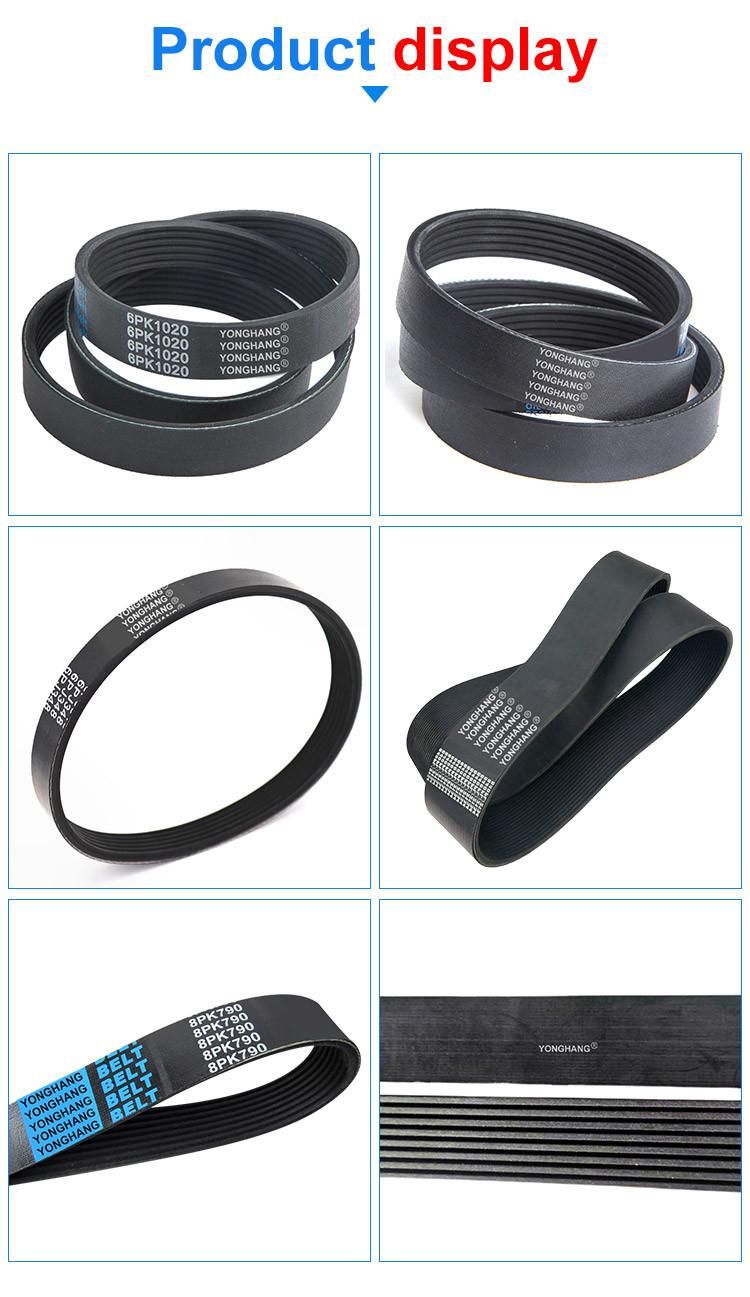 High Quality Industrial Rubber Regular Ribbed V-Belt Black 6pk1020