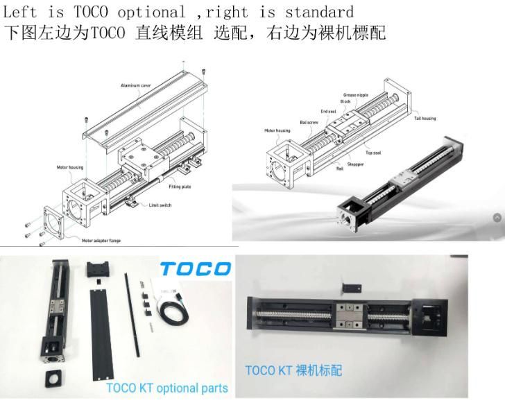 Toco Kt Mono Stage Ground Ball Screw or Rolled Ballscrew Driven Linear Module