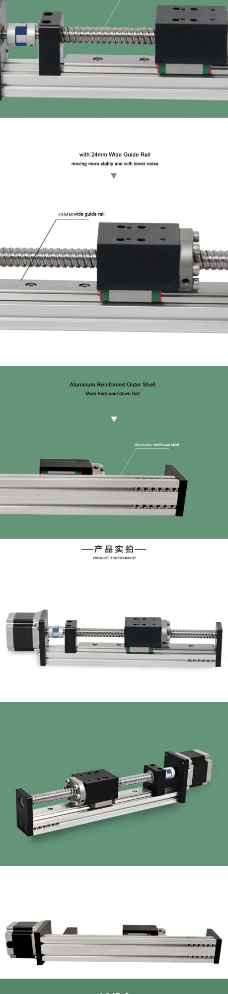 CNC Linear Guide Table C7 Ball Screw Motion Rail with NEMA 23 Step Motor